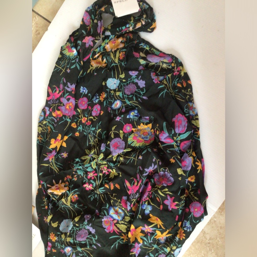 NEW! Rare Spell Black Floral Tote Bag with Multicolor Blooms - Picture 3 of 6